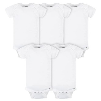 Gerber unisex-baby 5-pack Solid Onesies Bodysuits