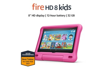 Fire HD 8 Kids tablet, 8" HD display, ages 3-7, 32 GB, includes a 1-year subscription to Amazon Kids+ content, Pink Kid-Proof Case, (2020 release)