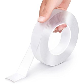 EZlifego Double Sided Tape Heavy Duty, Multipurpose Removable Clear & Tough Mounting Tape Sticky Adhesive, Reusable Strong Wall Tape Picture Hanging Strips Poster Carpet Tape (Extra Large 9.85FT)