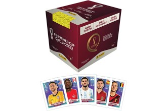 2022 Qatar FIFA Panini World Cup Soccer Factory Sealed 50-Pack Sticker Box - 250 Total Stickers with Limited Edition Parallels